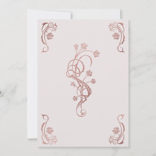 バラ金ゴールドフローラフェアリータ結婚ーズ 招待状 (裏面)