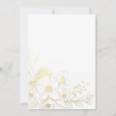 バラ金ゴールドフローラフレーム結婚式招待状 招待状 (裏面)