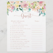 バラ金ゴールドフローラブライダルシャワーゲストゲームを検索 (正面)