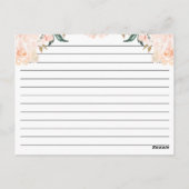 バラ金ゴールドフローラブライダルシャワーレシピカード ポストカード (裏面)