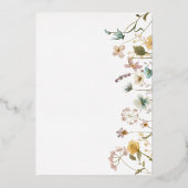 バラ金ゴールドフローラブライダルシャワー 箔招待状 (裏面)