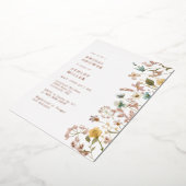 バラ金ゴールドフローラブライダルシャワー 箔招待状 (回転した状態)