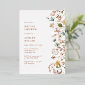 バラ金ゴールドフローラブライダルシャワー 箔招待状 (立ち正面)