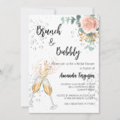 バラ金ゴールドフローラブランチバブリーブライダルシャワー 招待状 (正面)