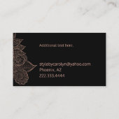 バラ金ゴールドフローラヘンナ名刺 名刺 (裏面)