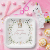 バラ金ゴールドフローラベビーバニーベビーシャワー ペーパープレート (パーティー)