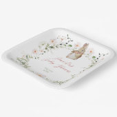 バラ金ゴールドフローラベビーバニーベビーシャワー ペーパープレート (傾斜あり)