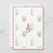 バラ金ゴールドフローラベビーバニーベビーシャワー 招待状 (裏面)