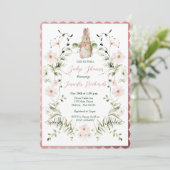 バラ金ゴールドフローラベビーバニーベビーシャワー 招待状 (スタンド正面)