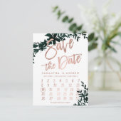 バラ金ゴールドフローラホワイトカレンダー日付の保存 案内ポストカード (スタンド正面)