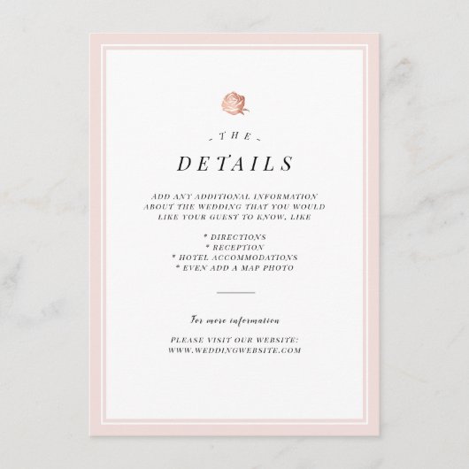 バラ金ゴールドフローラミニマ結婚リストの詳細カード エンクロージャーカード (正面)