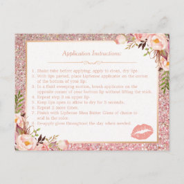 バラ金ゴールドフローラメイクアップリップの指示のヒント ポストカード