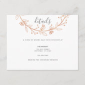 バラ金ゴールドフローラモダンリース結婚の詳細カード エンクロージャーカード (正面)