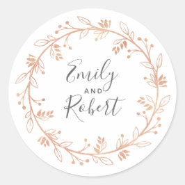 バラ金ゴールドフローラモダン結婚リース ラウンドシール