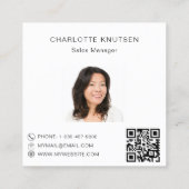 バラ金ゴールドフローラモノグラム写真Qrコード スクエア名刺 (裏面)