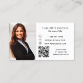 バラ金ゴールドフローラモノグラム写真Qrコード 名刺 (裏面)