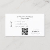 バラ金ゴールドフローラモノグラムQrコード 名刺 (裏面)