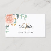 バラ金ゴールドフローラモノグラムQrコード 名刺 (正面)