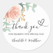 バラ金ゴールドフローラユーカリ感謝していユー結婚ズ ラウンドシール (正面)