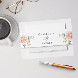 バラ金ゴールドフローラユーカリ結婚ー 招待状ベリーバンド