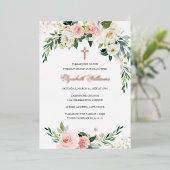 バラ金ゴールドフローラリースクロスガールバプテスマ 箔招待状 (立ち正面)