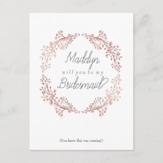 バラ金ゴールドフローラリースブライズメイド提案 ポストカード