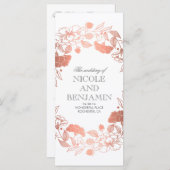 バラ金ゴールドフローラリース庭園の結婚式プログラム プログラム (正面/裏面)