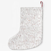 バラ金ゴールドフローラルパターン スモールクリスマスストッキング (裏面)