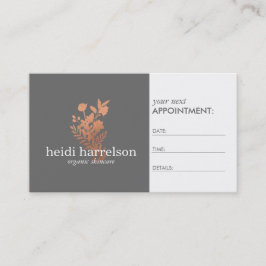 バラ金ゴールドフローラロゴオングレーアポイントメントカード 予約カード