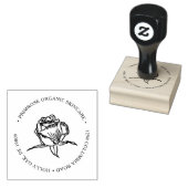 バラ金ゴールドフローラロゴ差出人住所スタンプ ラバースタンプ (押印)