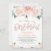 バラ金ゴールドフローラワンダーフル誕生日招待状 招待状 (正面)