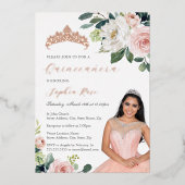 バラ金ゴールドフローラ写真キンセアニェラ 箔招待状 (正面)