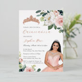 バラ金ゴールドフローラ写真キンセアニェラ 箔招待状 (立ち正面)