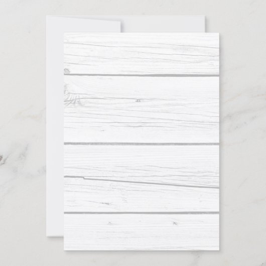 バラ金ゴールドフローラ素朴な白木ブライダルシャワー 招待状 (裏面)