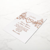 バラ金ゴールドフローラ結婚ハート箔招待状 箔招待状 (回転した状態)