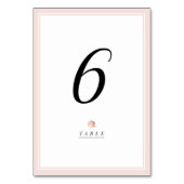 バラ金ゴールドフローラ結婚ミニマリストのテーブルカード テーブルナンバー (裏面)