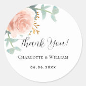 バラ金ゴールドフローラ結婚ユーカリ感謝していのあなた ラウンドシール (正面)