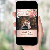 バラ金ゴールドフローラ結婚レースの写真サンキューカード 招待状