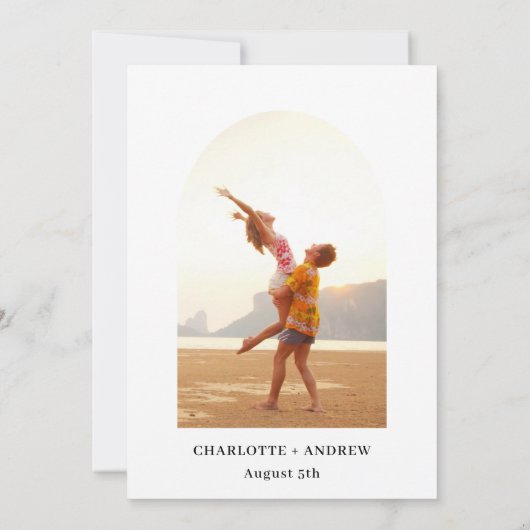 バラ金ゴールドフローラ緑のアーチ結婚写真 招待状 (裏面)