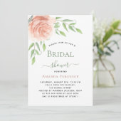 バラ金ゴールドフローラ緑エレガントブライダルシャワー 招待状 (スタンド正面)