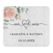 バラ金ゴールドフローラ緑ミセス・ハート結婚ズ カッティングボード (正面)