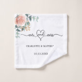 バラ金ゴールドフローラ緑ミセス・ハート結婚ズ バスタオルセット (ウォッシュタオル)