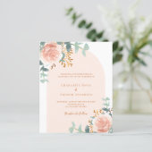 バラ金ゴールドフローラ緑化アーチ結婚式招待状 (スタンド正面)