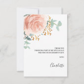 バラ金ゴールドフローラ緑化ブライダルシャワー サンキューカード (裏面)