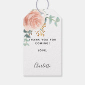 バラ金ゴールドフローラ緑化モノグラムブライダルシャワー ギフトタグ (裏面)