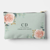 バラ金ゴールドフローラ緑名モノグラム アクセサリーポーチ (裏面)