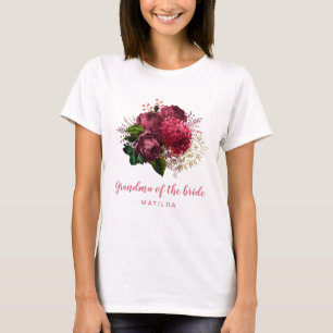 バラ金ゴールドフローラ花嫁のおばあちゃん母 Tシャツ