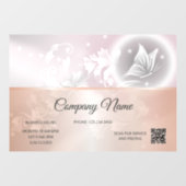 バラ金ゴールドフローラ蝶 |営業時間QRコード ウィンドウサイン (シート)