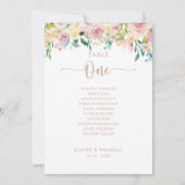 バラ金ゴールドフローラ表(第1座席表) 招待状 (裏面)