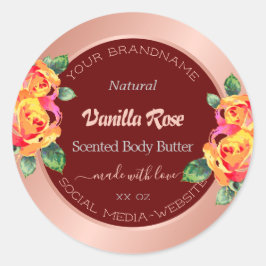 バラ金ゴールドフローラ製品の包装ラベルブルゴーニュ ラウンドシール